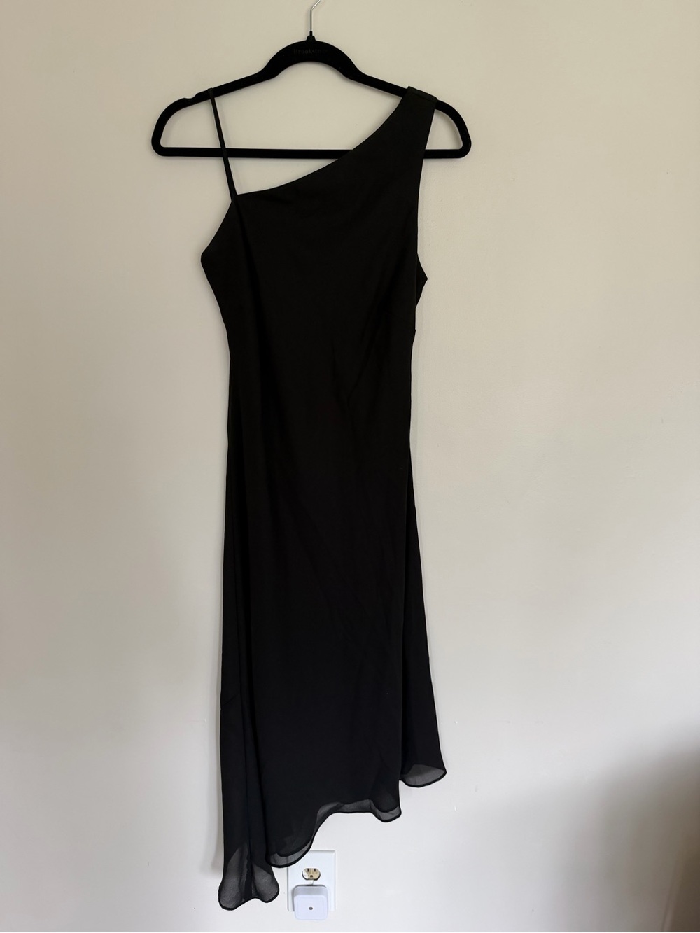 Vintage Rabbit Rabbit Rabbit Designs Black One Shoulder Midi Dress Size 8